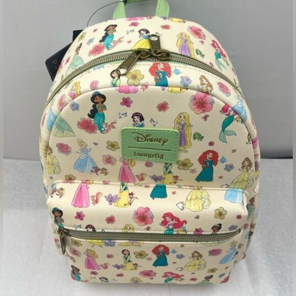 Loungefly Disney Chibi Princess Floral Mini Backpack & Cardholder (#999136) - Picture 4 of 8